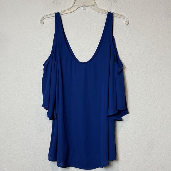 torrid Tops - Torrid Cold Shoulder Top Vibrant Royal Blue Draped Bell Sleeves Women’s Plus 1X